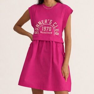 NWT 🆕 ✨Anthropologie Daily Practice Gardenia Muscle Tank Twofer Dress - XS